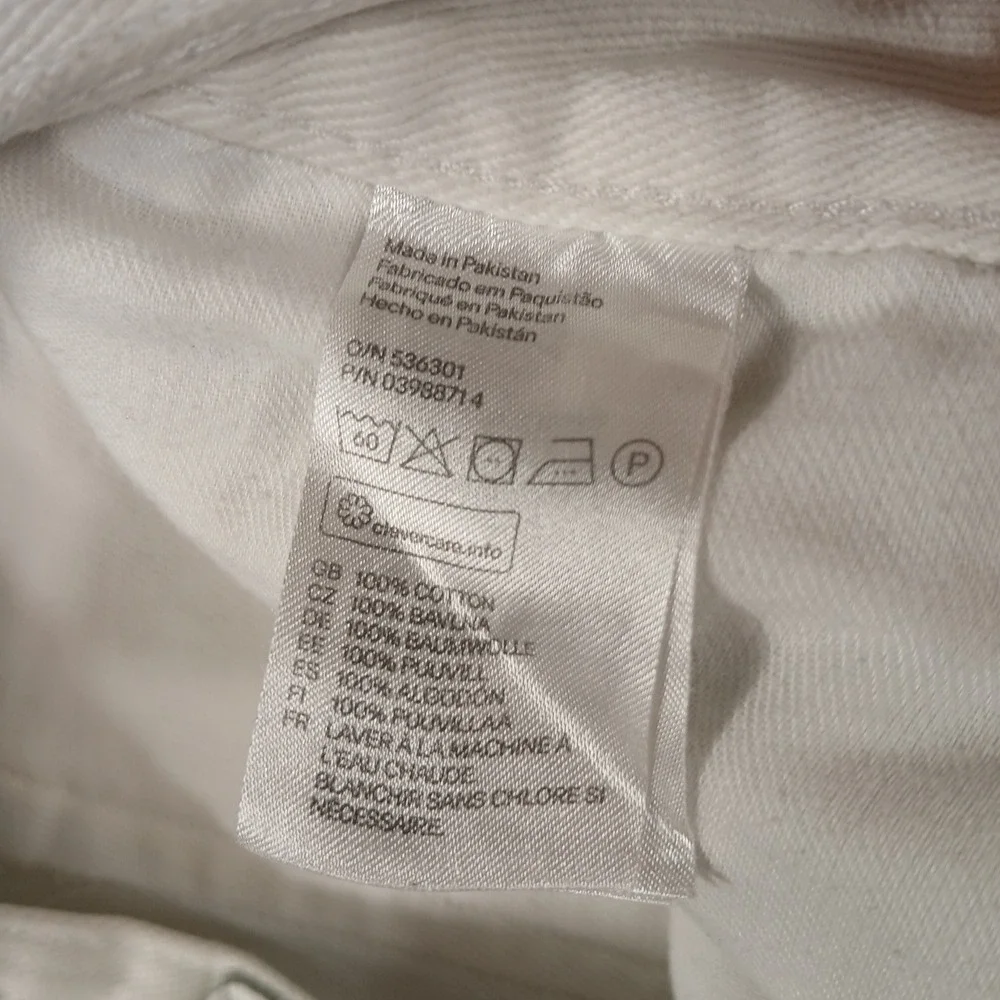 H&M Denim Shorts Mens 30 White Cotton 5-Pocket Twill‎ PN 03988714